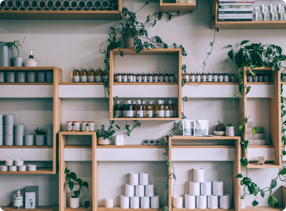 Shelf with jars